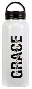 Water Bottle 1000Ml Stainless Steel: Amazing Grace, White/Black Water Bottle 1000Ml Stainless Steel: Amazing Grace, White/Black