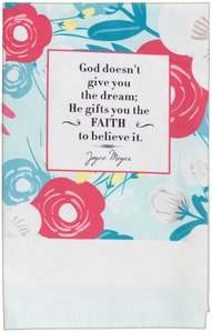 Joyce Meyer Cotton Tea Towel: Faith, White/Blue/Red Joyce Meyer Cotton Tea Towel: Faith, White/Blue/Red