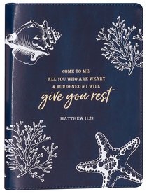 Journal Slimline: Give You Rest Collection, Navy/White Luxleather (Matthew 11:28) Journal Slimline: Give You Rest Collection, Navy/White Luxleather (Matthew 11:28)