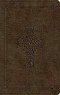 ESV Large Print Thinline Bible Olive Celtic Cross Design (Black Letter Edition) Imitation Leather
