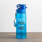 Plastic Water Bottle: Set Your Mind Above All, Blue Water (Colossians 3:2) Homeware