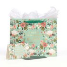 Gift Bag With Card: All Done in Love, Green Floral Stationery
