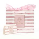 Gift Bag With Card: Be Still and Know, Pink Stripe Stationery