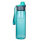 Water Bottle Plastic: All Things Green, Bpa Free, Pop-Up Lid (Matt 19:26) Homeware
