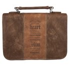 Bible Cover Large: Trust in the Lord Brown (Prov 3:5) Imitation Leather