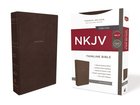 NKJV Thinline Bible Brown (Red Letter Edition) Premium Imitation Leather