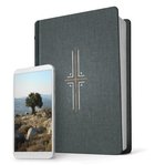 NLT Filament Bible Indexed Gray (Black Letter Edition) (The Print+digital Bible) Fabric Over Hardback