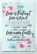 Woodland Grace Plaque: Love is Patient, Love is Kind... White/Pink Floral Plaque