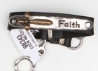 Leather Bracelet: Inspirational Metal Accent, Faith, 20Cm, Adjustable Bar & Ring Closure Jewellery
