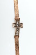 Leather Bracelet: Cross, 20Cm, Snap Closure Jewellery