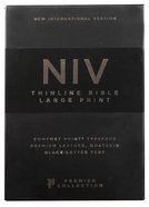 NIV Thinline Bible Large Print Black Premier Collection (Black Letter Edition) Genuine Leather