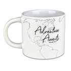 Ceramic Mug: Adventure Awaits, White (Psalm 20:4) Homeware