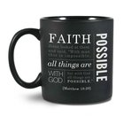 Ceramic Mug: Simple Faith, All Things Are Possible, Black/White (Matthew 19:26) (473 Ml) Homeware