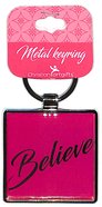 Metal Keyring: Believe, Pink - With God All Things Are Possible Jewellery