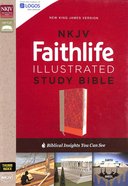 NKJV Faithlife Illustrated Study Bible Pink Indexed (Red Letter Edition) Premium Imitation Leather