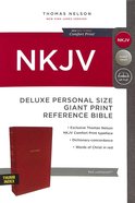 NKJV Deluxe Reference Bible Personal Size Giant Print Red Indexed (Red Letter Edition) Premium Imitation Leather
