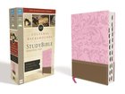 NIV Cultural Backgrounds Study Bible Personal Size Pink/Brown Indexed Red Letter Edition Premium Imitation Leather