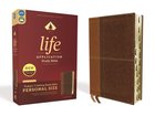 NIV Life Application Study Bible Third Edition Personal Size Brown Indexed (Red Letter Edition) Premium Imitation Leather