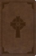 CSB Large Print Personal Size Reference Bible Indexed Brown Celtic Cross (Red Letter Edition) Imitation Leather