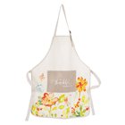 Apron Be Thankful, White With Flowers (Embroidered Front Pocket) (Grateful Collection) Soft Goods