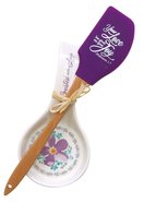 Spoon Rest & Spatula Gift Set: Your Love Has Given Me Great Joy (Purple) (Phil 1:7) Homeware