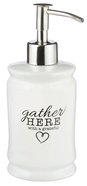 Ceramic Soap Dispenser: Gather Here, Stainless Steel Pump (Gather Here Collection) Homeware