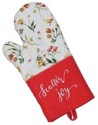 Oven Mitt- Scatter Joy, Pink With Embroidery, White Floral (Scatter Joy Collection) Soft Goods