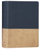 NIV Study Bible Navy/Tan Indexed (Red Letter Edition) Fully Revised Edition (2020) Premium Imitation Leather