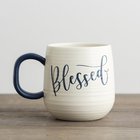 Ceramic Mug: Blessed, Cream/Black (Psalm 23:5) Homeware
