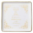 Ceramic Trinket Tray Square, White With Gold Accents (Proverbs 31: 26) (When She Speaks Collection) Homeware