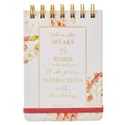 Notepad White and Peach Floral With Elastic Band (Proverbs 31: 26) (When She Speaks Collection) Spiral
