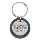 Keyring: Strength & Dignity, Metal and Faux Leather Jewellery