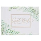 Guest Book: Green Leaves Imitation Leather