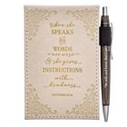 Notepad With Pen Gold Foil Writing (Proverbs 31: 26) (When She Speaks Collection) Imitation Leather Over Hardback