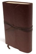 NKJV Journal the Word Bible Large Print Brown (Red Letter Edition) Genuine Leather