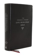 NASB Charles F Stanley Life Principles Bible Black Thumb Index (2nd Edition) Premium Imitation Leather
