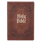 KJV Large Print Thinline Bible Indexed Brown (Red Letter Edition) Imitation Leather