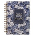 Journal: Trust in the Lord, Navy Floral Spiral