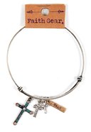 Women's Faith Gear Bracelet: Mixed Crosses, Silver Wire Jewellery