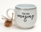 Ceramic Mug : You Are Amazing (Phil 1:7) White With Black Print (473ml) (Artisan Doodle Mugs Series) Homeware