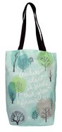 Canvas Tote Bag: Teacher Seeds, Pale Blue With Trees Soft Goods