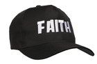 Baseball Cap: Faith Black With White Print Soft Goods