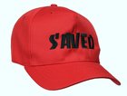 Baseball Cap: Saved Red With Black Print Soft Goods