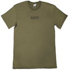 Mens Staple Tee: Saved, Small, Army With Black Print (Abide T-shirt Apparel Series) Soft Goods