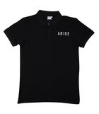 Mens Pique Polo: Abide, Small, Black With White Print (Abide T-shirt Apparel Series) Soft Goods