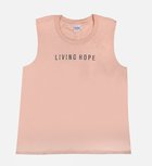 Womens Brooklyn Tank: Living Hope, Small, Pale Pink With Black Metallic Print (Abide T-shirt Apparel Series) Soft Goods