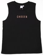 Womens Brooklyn Tank: Chosen, Xsmall, Black With Rose Gold Metallic Print (Abide T-shirt Apparel Series) Soft Goods