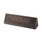 Plaque Cast Stone Desktop Reminder: Be Strong and Courageous (Joshua 1:9) Homeware
