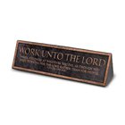 Tabletop Plaque: Work Unto the Lord, Copper Resin (Colossians 3:23) Homeware