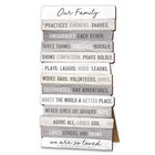 Tabletop Plaque: Our Family, Stacked Wood, Mdf, Easel Back Or Wall Hanging Option Plaque